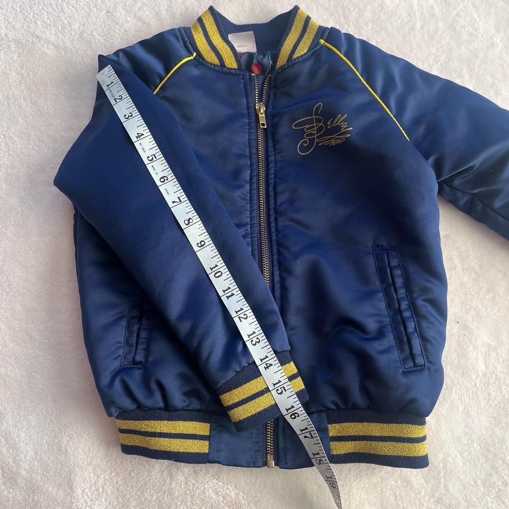 Disney Princess Beauty & the Beast Belle Kids Satin Bomber Jacket Girls‎ Small - Picture 7 of 9